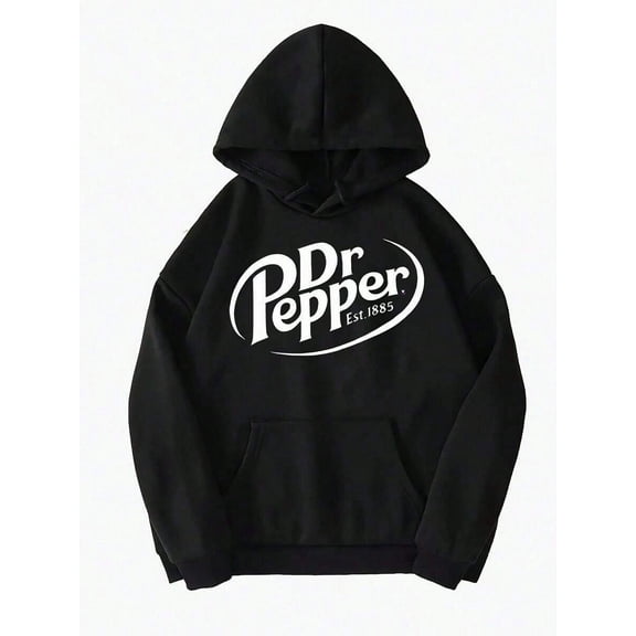 Dr. Pepper Logo Women's Black Pullover Hoodie Fashion Casual Long Sleeve Hooded Sweatshirts