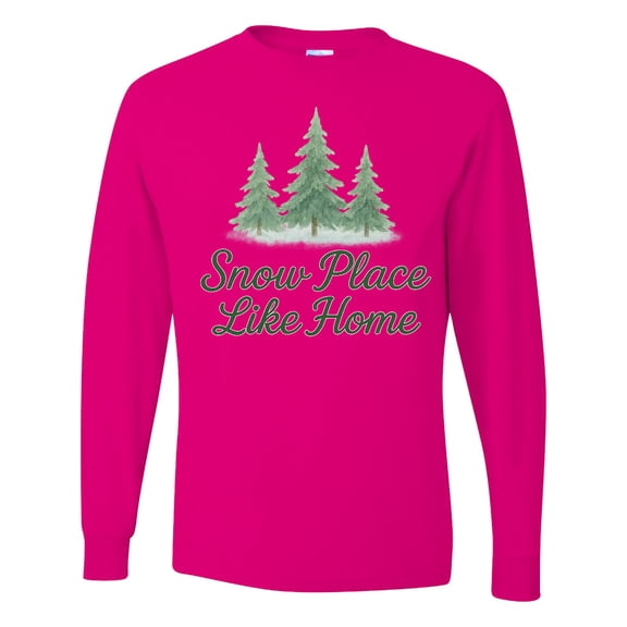 Inktastic Snow Place Like Home Winter Trees Long Sleeve T-Shirt