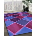 thumbnail image 3 of Ahgly Company Machine Washable Indoor Round Transitional Dark Magenta Purple Area Rugs, 5' Round, 3 of 7