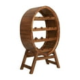 thumbnail image 1 of Oval Wine Rack, 13 Bottles, 35 Inch Tall Brown Solid Acacia Wood Frame, 1 of 1