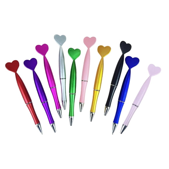 Juego de 10 bolígrafos bonitos y duraderos con forma de corazón para el día de Valentín, perfectos para la oficina, dibujar y más.