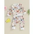 thumbnail image 4 of Autumn Toddler Baby Girl Fall Clothes Set 6M 12M 18M 24M 3Y Flower Print Long Sleeve Tops Elastic Waist Pants Outfit Clothes, 4 of 10