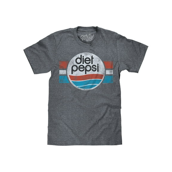 Tee Luv Men's Faded Diet Pepsi 70s Logo Shirt (L)