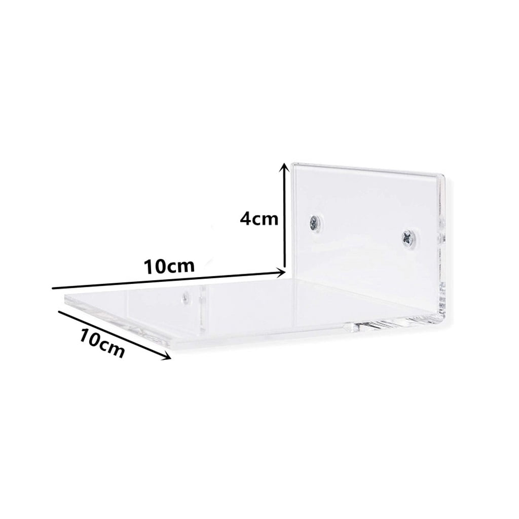 4pcs Bathroom Clear Acrylic Display Organizer 10cm Wall Mounted Storage