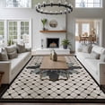 thumbnail image 3 of Large Area Rugs for Living Room Bedroom, Retro Flowers 8'x10' Rug Washable Carpet Runner Indoor Outdoor, Boho Ethnic Retro Abstract Florals Grid Non Slip Floor Mats Rug for Kitchen, Patio, 3 of 8