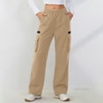 thumbnail image 7 of LIaqionyy Womens Cargo Pants Quick Dry Hiking High Waist Baggy Casual Outdoor Joggers Trousers with Zipper Pockets, 7 of 7