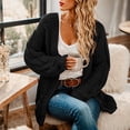 thumbnail image 5 of Womens Chunky Cable Knit Cardigan Sweaters Open Front Long Sleeve Slouchy Fall Outwear Coats, 2XL, 5 of 6