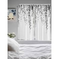 thumbnail image 3 of Grey Eucalyptus Living Room Curtains 2 Panel, Weeping Botanical Leaf Watercolor Cafe Window Treatment, Extra Long Farmhouse Bedroom Bathroom Kitchen Curtains Drapes 104"x72", 3 of 6