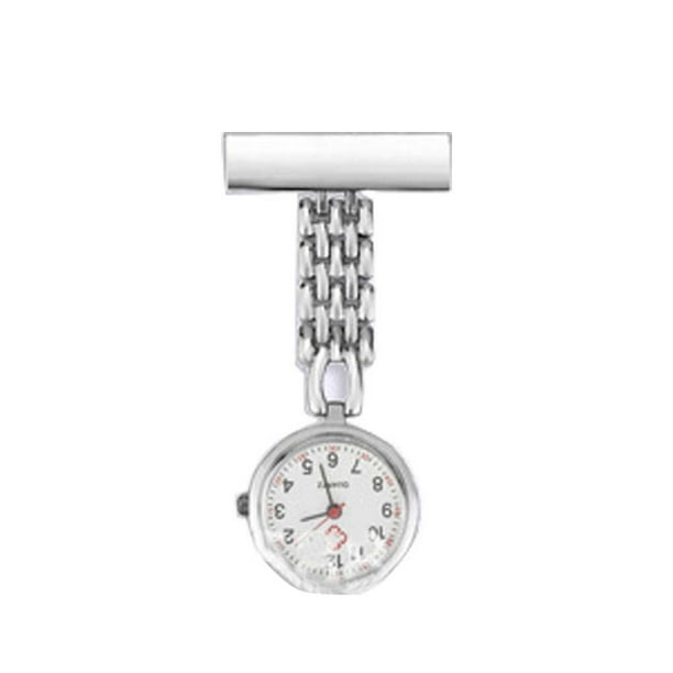 Qarigey Reloj de bolsillo de aleación de 3 piezas, reemplazo colgante portátil, funcionamiento silencioso, alimentado por batería, relojes de Relojes Tipo 2/Blanco Qarigey BFH000426-02