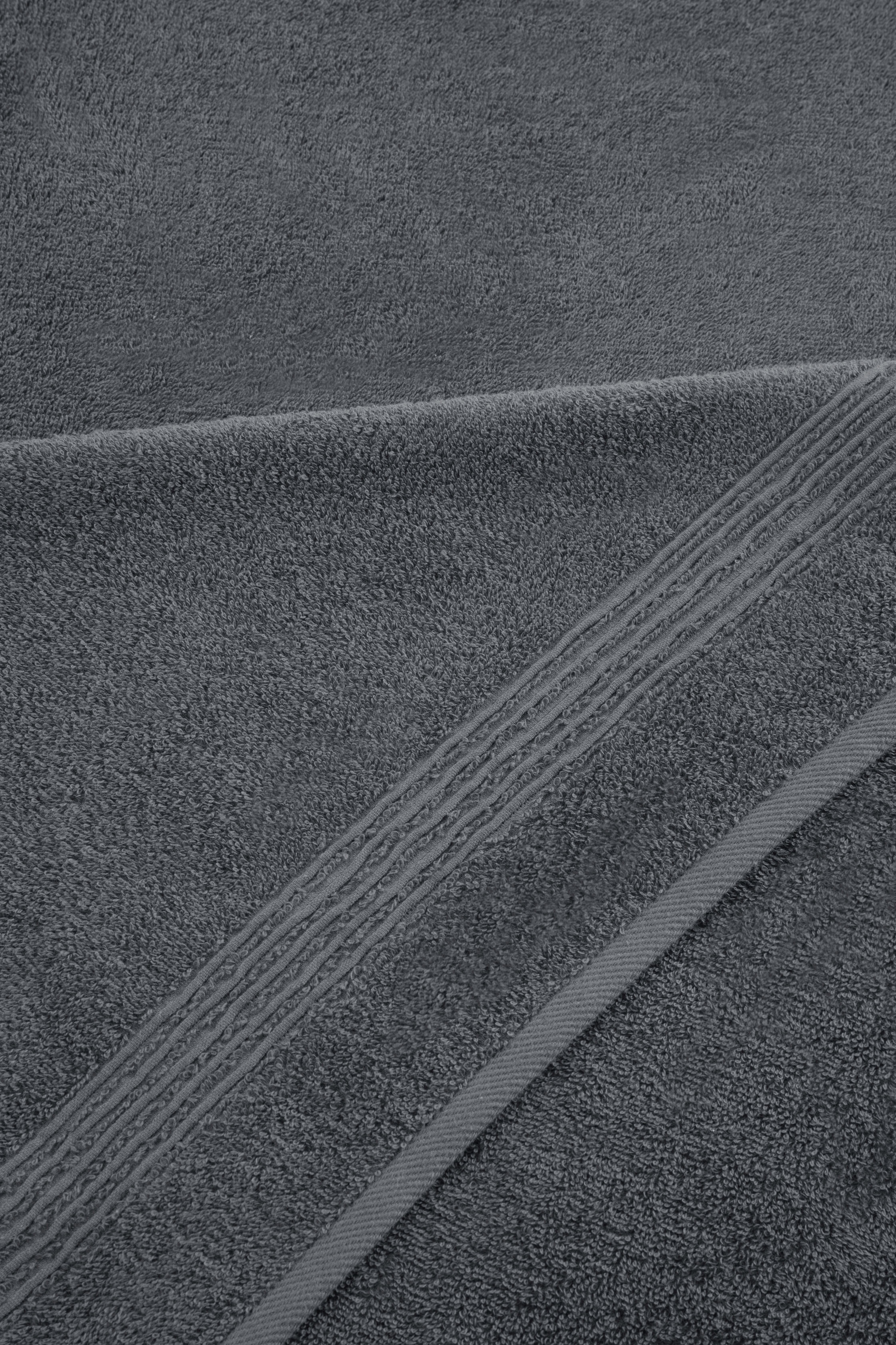 Ozdilek 4-Piece Bath Towels, 30x60" 100% Turkish Cotton, Quick-Dry & Lightweight Body Towels, Breathable, Space-Saving Shower Towel Set for Bathroom, Pool, Gym, Anthracite Grey