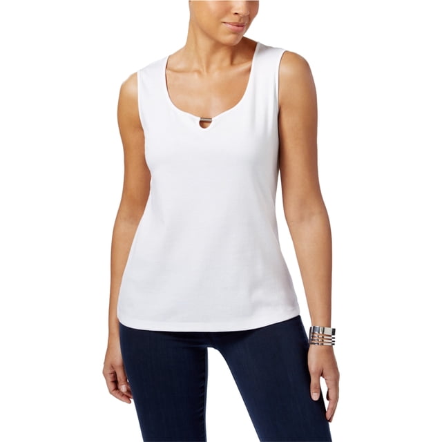 Camiseta sin mangas Karen Scott para mujer blanca grande