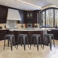 thumbnail image 2 of AmeriHome Black 24 inch Metal Backless Bar Stool  Wood Seat with Dark Elm Finish- 4 Piece, 2 of 7
