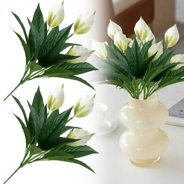 ZTTD 1 Packs Artificial Spathiphyllum Silk Plants 18.5" Faux Peace Lily  Anthurium Flower for Wedding Home Garden Decoration (White) - Walmart.com