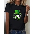 thumbnail image 1 of 1 Piece, 200g St. Patrick's Day Print Crew Neck T-Shirt - Fashionable Graphic Print T-Shirt For Women - Casual Short Sleeve Crew Neck Top - Lightweight & Breathable For All Seasons Wardrobe, Polyeste, 1 of 7