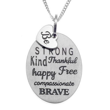 "Be" Inspirational Stainless Steel Pendant Necklace