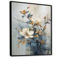 thumbnail image 2 of Designart "Delightful Flower Garden In Beige And Blue" Flowers Floater Framed Canvas Prints, 2 of 5