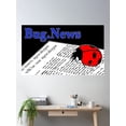 thumbnail image 2 of Bug News - Ladybug Reading For Dark Background Poster Wall Art, Modern Wall Decor For Living Room Bedroom, 8x12 UNFRAMED, 2 of 3
