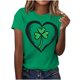 thumbnail image 1 of El Día de San Patricio Manga Corta Cuello Redondo Suéter Casual Top, Ligero 95% Poliéster 5% Blusa de Spandex para Vacaciones Y Uso Diario, Tops de Mujer Casual, 1 of 5