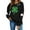 #0142-Black, variant on Uootdi St Patricks Day Long Sleeve Shirts for Women Comfort Crewneck Casual Irish Shamrock Print Pullover Tops Lucky Leaf Clover Sweatshirts Gift