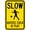 Warning Sign 2, variant on Warning Sign - Slow Down Watch for Deer - 8"x12" Aluminum Rust-Proof Caution Sign, Wildlife Safety Decor for Streets Woods Areas Outdoor