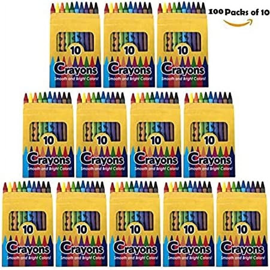  Trail maker Paquete de 100 crayones a granel para niños, aula,  crayones de cera brillante al por mayor a granel, juego de arte de 10 por  caja (100 paquetes de 5