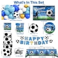 thumbnail image 2 of Decoraciones para fiestas Fexivo Soccer Birthday, paquete todo en 1, azul, 2 of 8