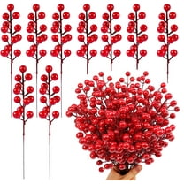 40 Pcs Christmas Tree Decorations,Christmas Artificial Red Berry Stems,8.66inch Berry Picks Holly Berries Branches for Christmas Tree Decorations DIY Crafts Xmas Ornaments Wedding Holiday Home Decor