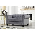thumbnail image 6 of Rnfurnishings inc Amar2-Piece Living Room Furniture Velvet fabric Set-Gray, 6 of 6