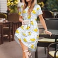 thumbnail image 3 of Disketp Yellow Rubber Duck para Vestido de Manga Corta para Mujeres, Vestidos de Verano para Mujeres, Casual y Holgado para la Playa, 3 of 6