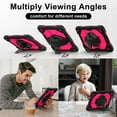 thumbnail image 6 of ELEHOLD Rugged Hybrid Case For Samsung Galaxy Tab A9+, with Built-in Kickstand 360° Rotating Handstrap Crossbody Shoulder Strap Shockproof Heavy Duty Case, Black+Rose, 6 of 9