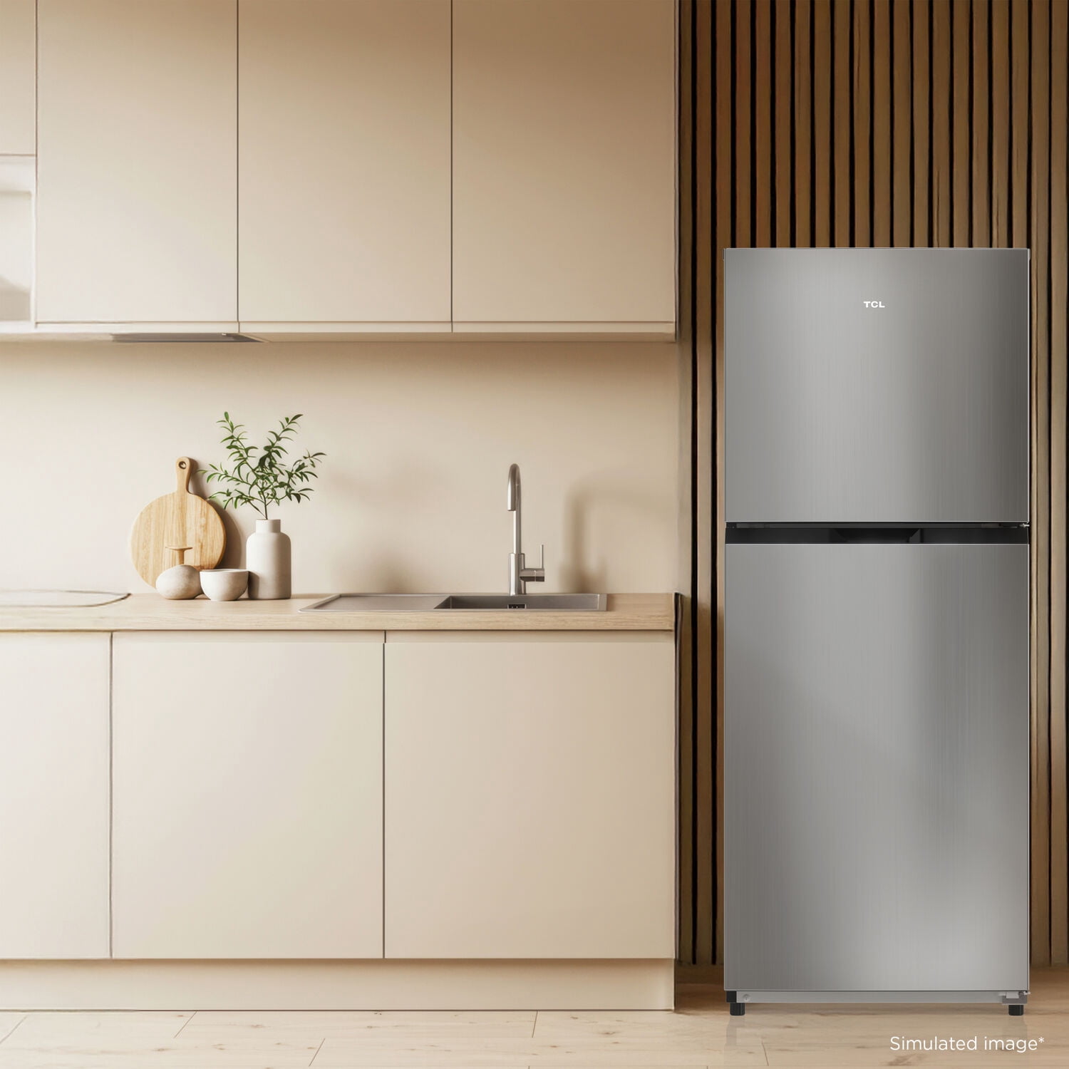 TCL Silver Two-Door Counter-Depth Refrigerator with Freezer for Home, Kitchen & Garage, 11.6 Cu. Ft.