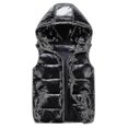 thumbnail image 1 of brillar Chaleco acolchado brillante unisex con capucha y cuello levantado para hombres y mujeres, 1 of 3