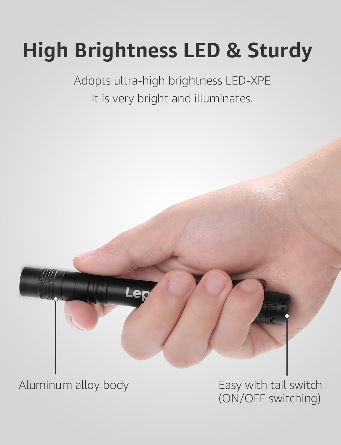 Lepro 2-Pack LED Pen Flashlights, Mini Waterproof Pocket Light with Clip, for Inspection, Work, Repair, Powered by 2*AAA