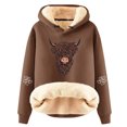 thumbnail image 1 of Women's Winter Thick Woolen Warm Solid Color Color Lamb Wool Hooded Sweatshirt Jacket, 1 of 4