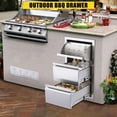 thumbnail image 3 of Accreate Outdoor Kitchen Drawers, Flush Mount Triple Access BBQ Drawers with Stainless Steel Handle, BBQ Island Drawers for Outdoor Kitchens or BBQ Island Patio Grill Station, 3 of 8