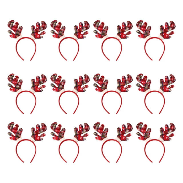 Qarigey 12 Uds. De diademas navideñas para mujer, clásicas astas de reno, Santa, árbol de Navidad, hebilla para el pelo, diadema encantadora, Accesorio para el cabello Cornamentas rojas de Navidad Qarigey AP013012-17