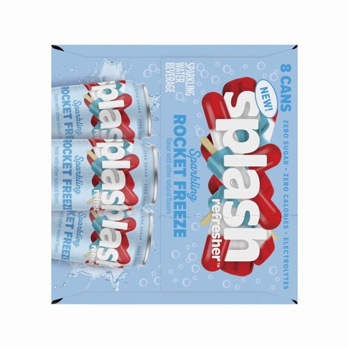 SPLASH Refresher Sparkling Water – Rocket Freeze Flavor, 24-Pack 12oz Can 12oz Can