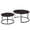 Dark Brown, variant on CQSXDA Modern Faux Leather Nesting Round Coffee Table Set of 2 with Metal Base for Living Room Accent, Dark Brown
