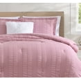 thumbnail image 3 of CEDAR COURT Morgan Textured Seersucker Stripe Rose 2-Piece Soft Polyester Seersucker Comforter Set - Twin, 3 of 6