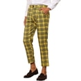 thumbnail image 4 of Lars Amadeus Plaid Cropped Pants for Men's Slim Fit Business Checked Slacks, 4 of 5