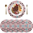 thumbnail image 2 of Colorful Spots Round Placemat Set of 1, Non-Slip Heat Resistant & Waterproof Plate Pads for Dinner Table Table Placemats, 15.4 in Home Decor, 2 of 6