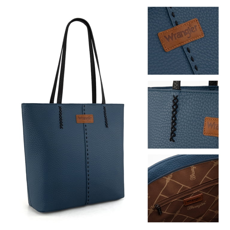 Amazon.com: Wrangler Tote Bag for Women, Large Medium Work  Wrangler Navy Tote Shoulder Bag Western Corpcore Minimalist Everyday Purse main image 1