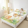 thumbnail image 4 of Castle Fairy Kawaii Animal Deer Twin Sheet Sets 3pcs for Kids Boys Girls,Spring Garden Flowers Butterflies Twin Fitted Sheet Microfiber,Cartoon Jungle Wildlife Breathable Flat Sheet, 4 of 7