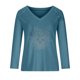 thumbnail image 3 of Tops Para Mujer Blusas de Manga Larga Camiseta Con Estampado Navideño de Moda Cuello en V Casual Odeerbi ODB183439, 3 of 5