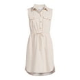thumbnail image 5 of Time and Tru Women's Sleeveless Utility Shirt Dress, 5 of 5