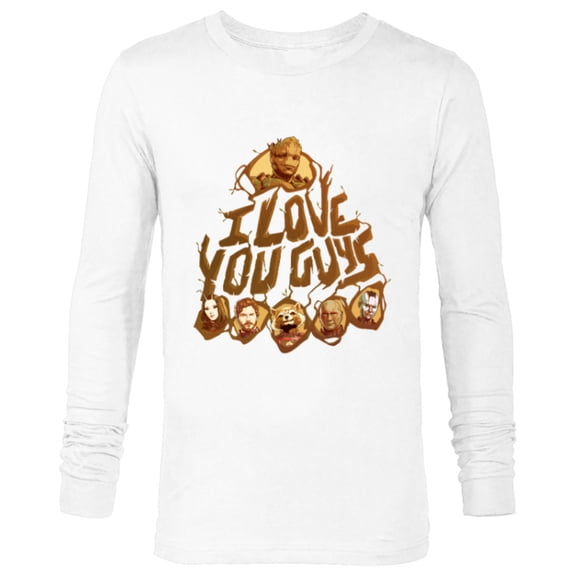 Marvel Guardians of the Galaxy Vol. 3 I Love You Guys Groot - Long Sleeve T-Shirt for Men - Customized-White