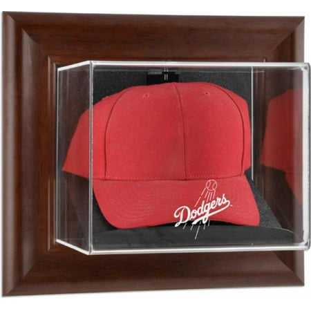 Los Angeles Dodgers Brown Framed Wall- Logo Cap Case - Fanatics Authentic Certified