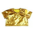 thumbnail image 1 of SUXIAN Hauts pour Filles Haut de Performance T-Shirt Court à Manches Courtes de Danse Robot Cool pour Spectacle sur Scène et Jeu de Rôle Hauts Cool Or 17-18 Ans, 1 of 4
