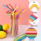 thumbnail image 3 of 100 pajitas de plástico flexibles de colores, NOGIS, desechables, flexibles, para fiestas, de 32 cm de largo, extra largas, para decoración de fiestas, sin BPA, 6 mm de diámetro., 3 of 7