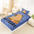 thumbnail image 4 of Manfei Cute Orange Fruit Pattern Twin Sheets,Kawaii Capybara Bedding,Blue,3pcs,1 Fitted Sheet and 1 Pillowcase, 4 of 6